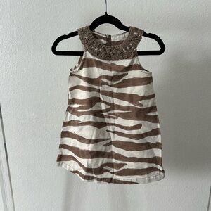 Gymboree Brown and Cream Zebra Print Blouse